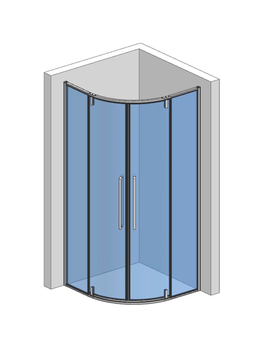 Душевой уголок 800*800*1950мм.,  стекло 6мм, цвет профиля матовый черный.