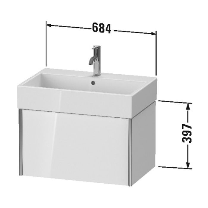 Duravit Vero Air Раковина 700х470 мм,  с переливом, с площадкой, с 1 отв. под смеситель, Цвет белый, артикул 2350700000