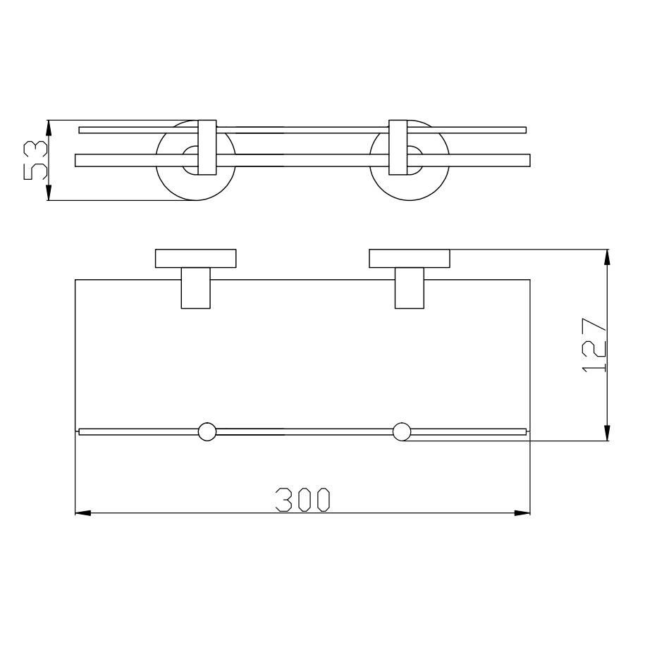 Полка стеклянная Rav Slezak COLORADO COA0900/30Z, золото