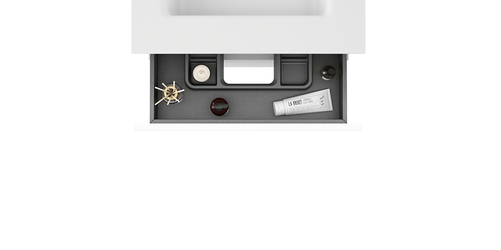 Visobath Granada, тумба 60 см, 2 ящика c хромированными ручками, цвет белый матовый лак (B-Ada), артикул 87513/87597