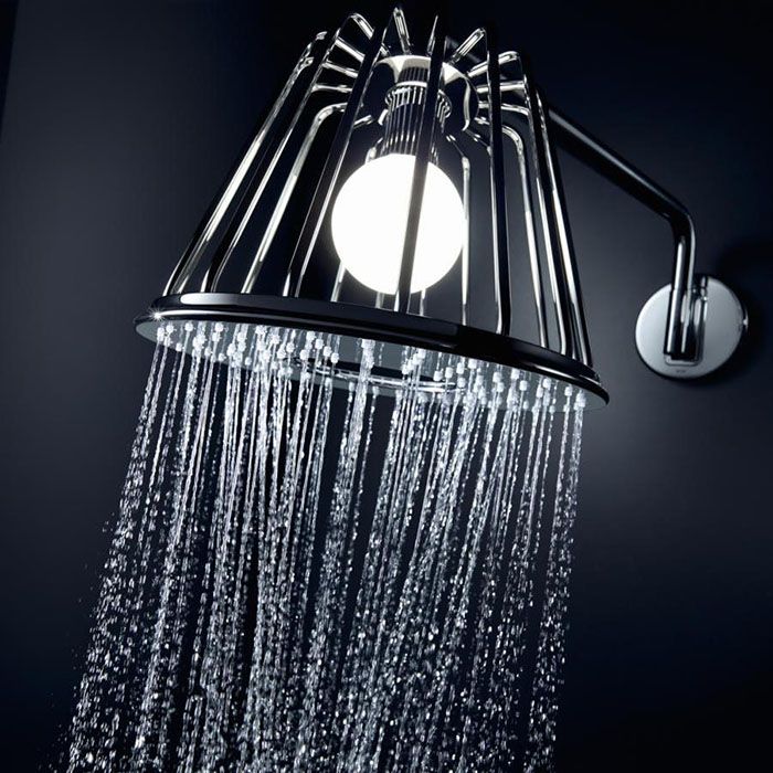 AX LampShower Верхний душ, Ø 275мм, 1jet, с настенным держателем, с подсветкой, дизайн Nendo, цвет: хром AX LampShower Верхний душ, Ø 275мм, 1jet, с настенным держателем, с подсветкой, дизайн Nendo, цвет: хром