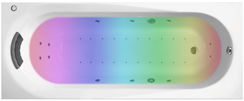 Гидро-аэромассажный комплект с хромотерапией 6 в 1 Lavinia Boho Biore 36022HAC, 150x75 см, каркас с монтажным набором, подголовник, хромотерапия, аэромассаж, гидромассаж