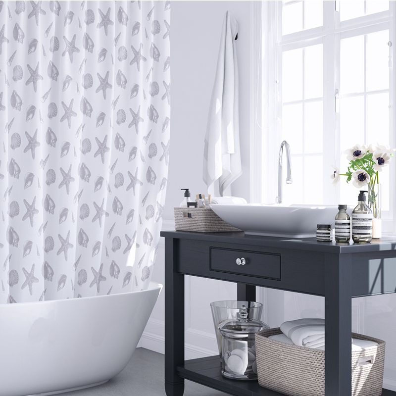 Штора для ванной комнаты FIXSEN DESIGN FX-1501A, белый/серый, артикул FX-1501A