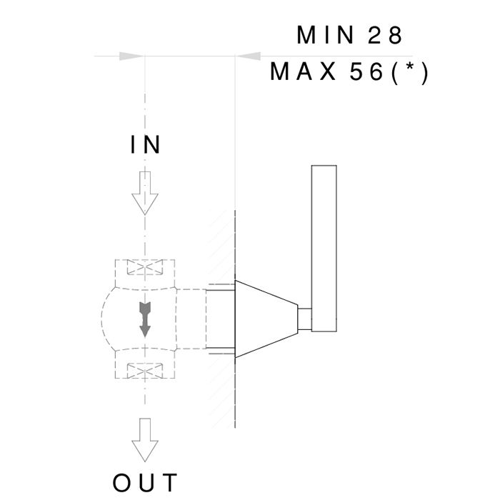 Nicolazzi Flag Запорный вентиль встроенный, цвет хром (без внутр части)