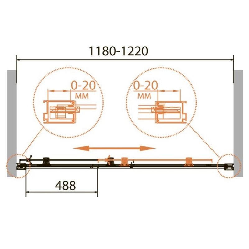 Душевая дверь в нишу Cezares RELAX-BF-1-120-C-Bi профиль Белый стекло прозрачное