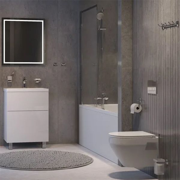 Комплект акриловой ванны AM.PM Gem 170х70 UK90SC с каркасом с унитазом с инсталляцией с комплектом смесителей и душевым гарнитуром с мебелью и аксессуарами Комплект акриловой ванны AM.PM Gem 170х70 UK90SC с каркасом с унитазом с инсталляцией с комплектом смесителей и душевым гарнитуром с мебелью и аксессуарами