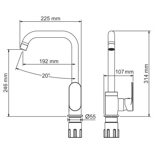 Elbe A7407 Смеситель для кухни