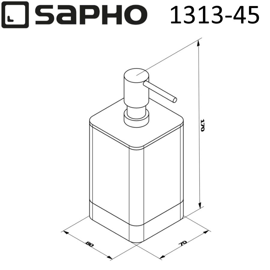 Диспенсер EVEREST стеклянный для жидкого мыла, хром, Sapho, артикул 1313-45