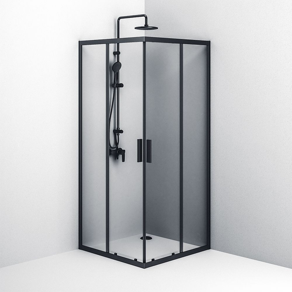 W93G-403-090BT Душевое ограждение Gem S Square Slide 90x90 стекло прозрачное, профиль черный матовый W93G-403-090BT Душевое ограждение Gem S Square Slide 90x90 стекло прозрачное, профиль черный матовый