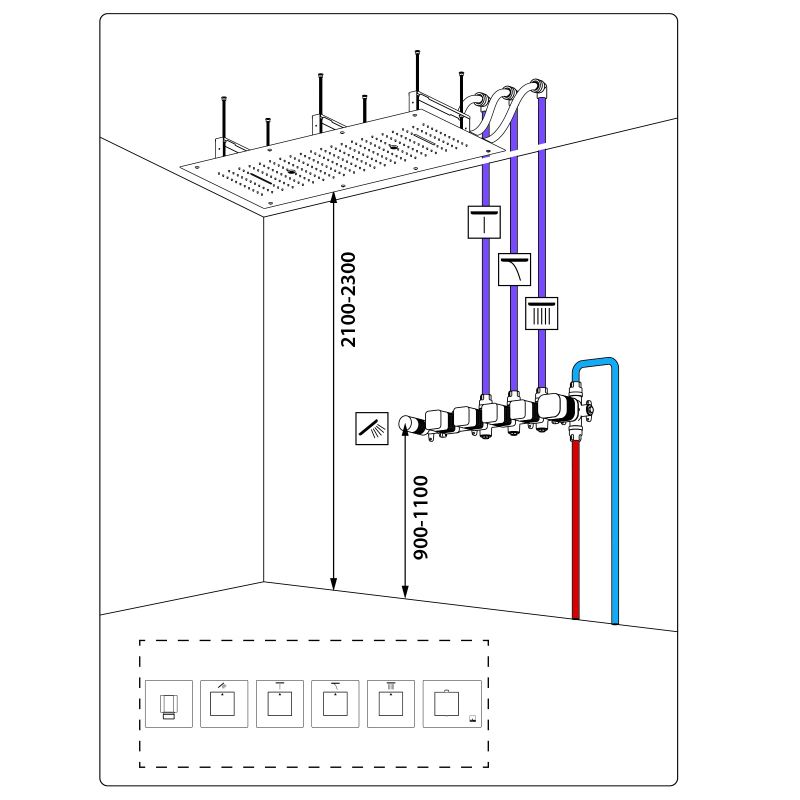 Душевая система встроенная с термостатом Timo Petruma SX-5329/17SM золото матовое, артикул SX-5329/17SM