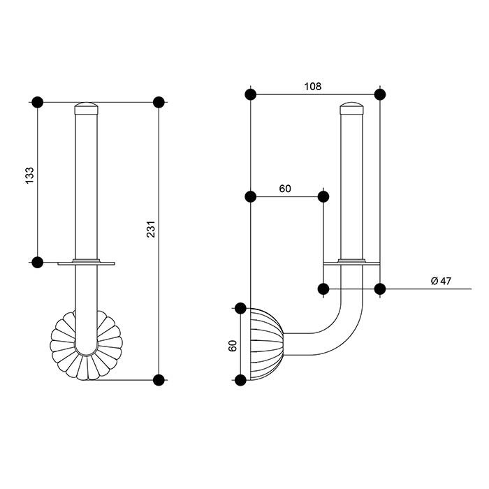 Bongio Radiant Держатель для туалетной бумаги, 110х230 мм, цвет золото 24к.
