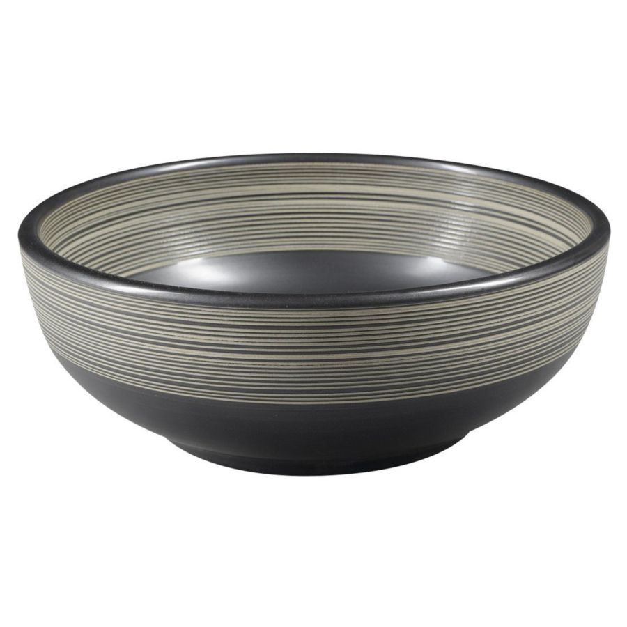 Керамическая раковина-чаша TAURUS PRIORI на столешницу, d41 см, высота 15 см, черный/белый, Sapho