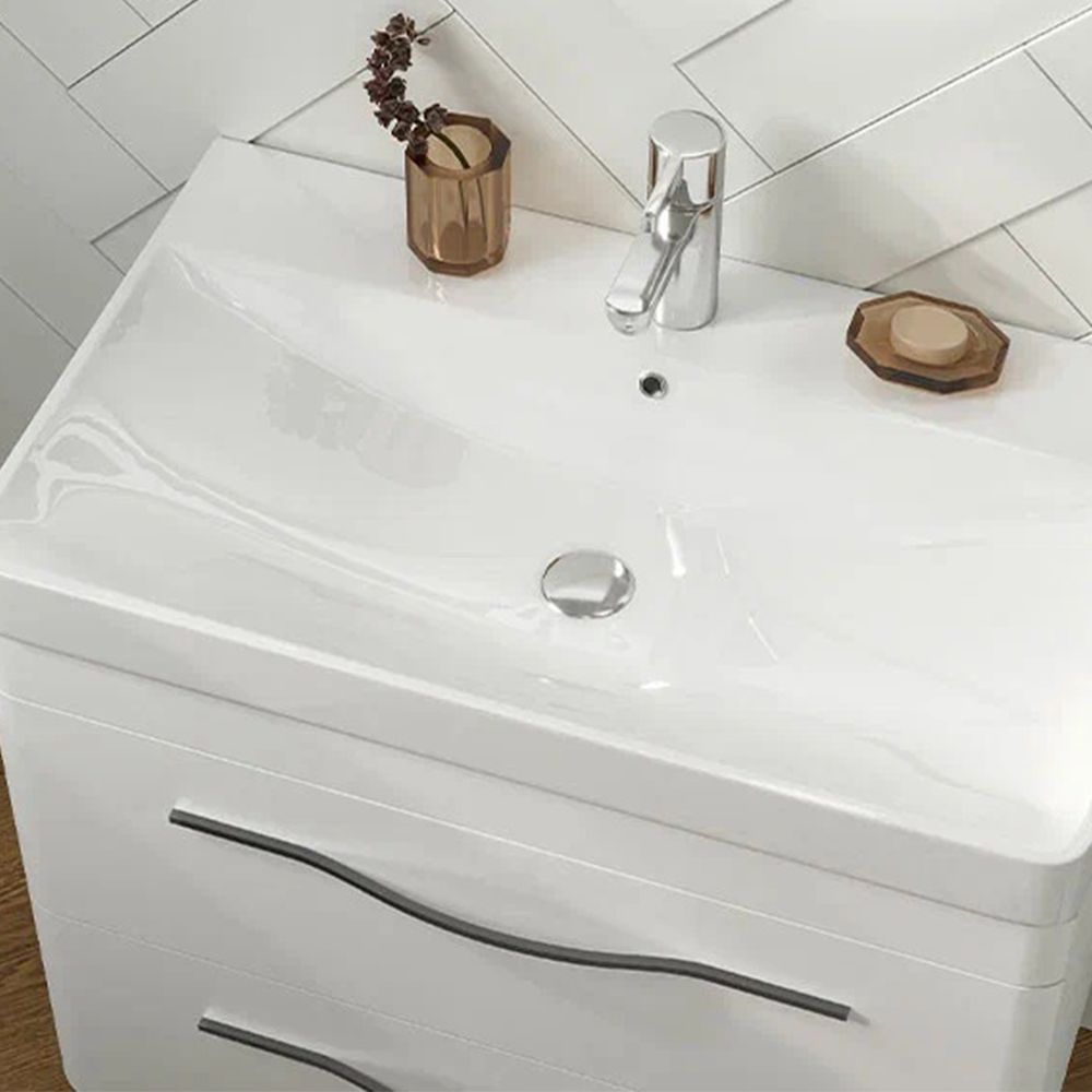 Тумба под раковину подвесная Velvex Jill tp.JIL.9595.80.2Y белый матовый, 80 см, артикул tp.JIL.9595.80.2Y белый матовый