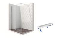 Душевая перегородка Ambassador Walk-in 15031101-ST10, свободный вход, линейный трап, 90см Душевая перегородка Ambassador Walk-in 15031101-ST10, свободный вход, линейный трап, 90см