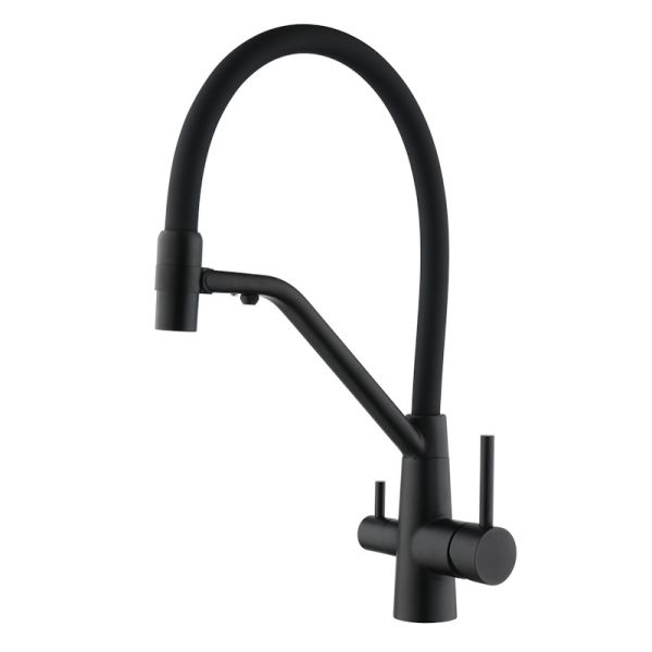 Смеситель для кухни с подключением фильтра воды Fmark FS1462-H01, черный