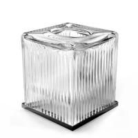 Контейнер для бумажных салфеток, 3SC, Elegance, настольный, ширина, мм-130, глубина, мм-130, высота, мм-150, материал-хрусталь, цвет-никель черный матовый