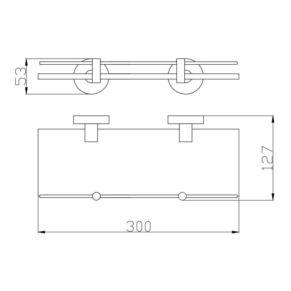 Полка стеклянная Rav Slezak COLORADO COA0900/30, хром