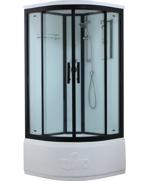 Душевая кабина Timo Standart T-6600 B 100x100 профиль Черный стекло прозрачное