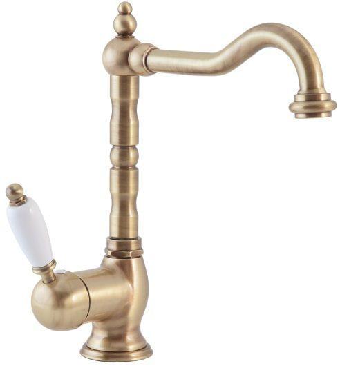 Смеситель Для Раковины CEZARES Elite-2 Бронза (ручка Белая) Opadiris