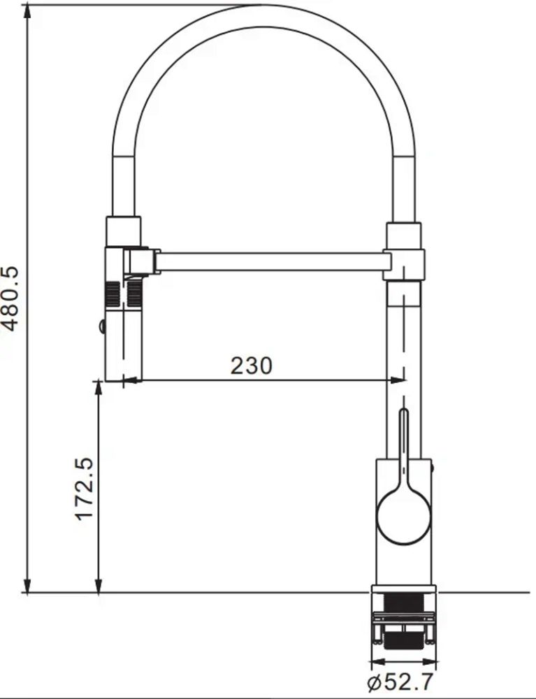 Смеситель для кухни Rose R133H, черный
