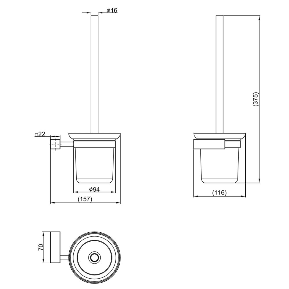 Ёршик для унитаза Lemark VALDAY подвесной, сталь, стекло, матовый черный (LMA-8121S-BL), артикул LMA-8121S-BL