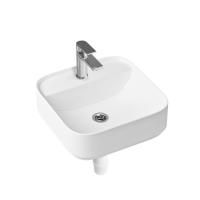 Комплект 3 в 1 Lavinia Boho Bathroom Sink Slim 21510336, накладная фарфоровая раковина 42 см, смеситель, пластиковый сифон