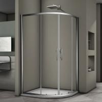 Душевой угол Veconi Rovigo RV-08, 1000x800x1900, хром, стекло прозрачное