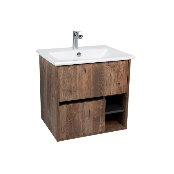 Тумба VIANT "Люксембург" 2 ящика подвесная дерево 446х556х560 под раковину 1WH501606 (Элина 60) (VLUX60ELD-T2YP)