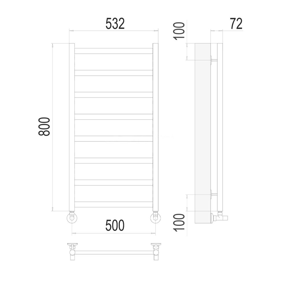 Полотенцесушитель водяной Terminus Аврора П8 50х80