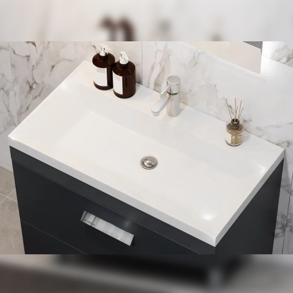 Тумба под раковину напольная Velvex Orlando tn.ORL.CLA.80.2Y графит, 80 см, артикул tn.ORL.CLA.80.2Y графит