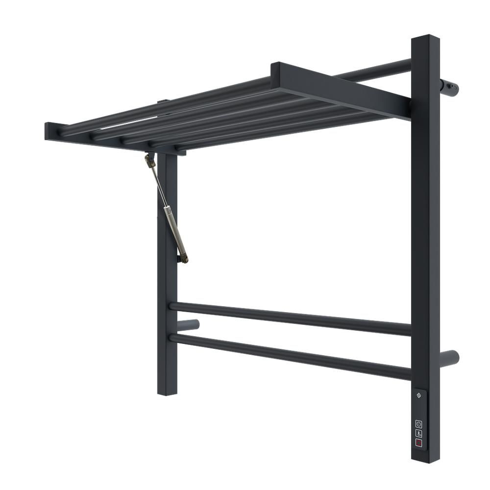 Полотенцесушитель электрический с полкой Terminus Горизонт П8 60х60 КС, черный муар, артикул 4670078543523