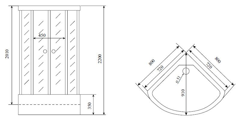 Душевая кабина Timo Lux T-7780 80x80 с гидромассажем, артикул T-7780