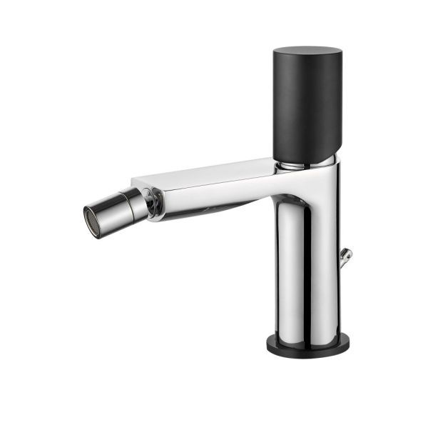 AQG Tube, однорычажный смеситель для биде, без донного клапана, цвет хром-черный матовый