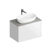 Тумба PLAZA Modern подвесная 80, 2 ящика, белая глянцевая