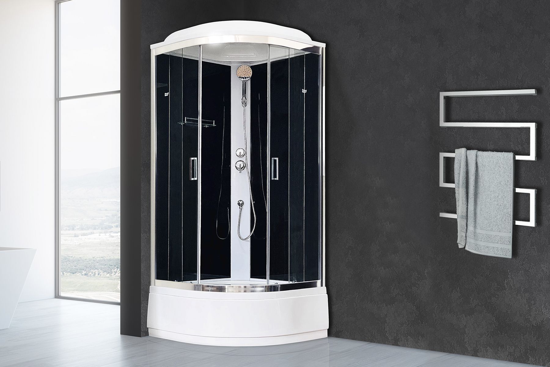 Душевая кабина Royal Bath RB 90CK5-BT-CH (черное/прозрачное) Душевая кабина Royal Bath RB 90CK5-BT-CH (черное/прозрачное)