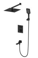 Душевая система с термостатом встраиваемая WONZON & WOGHAND, Черный матовый (WW-88929003-MB)