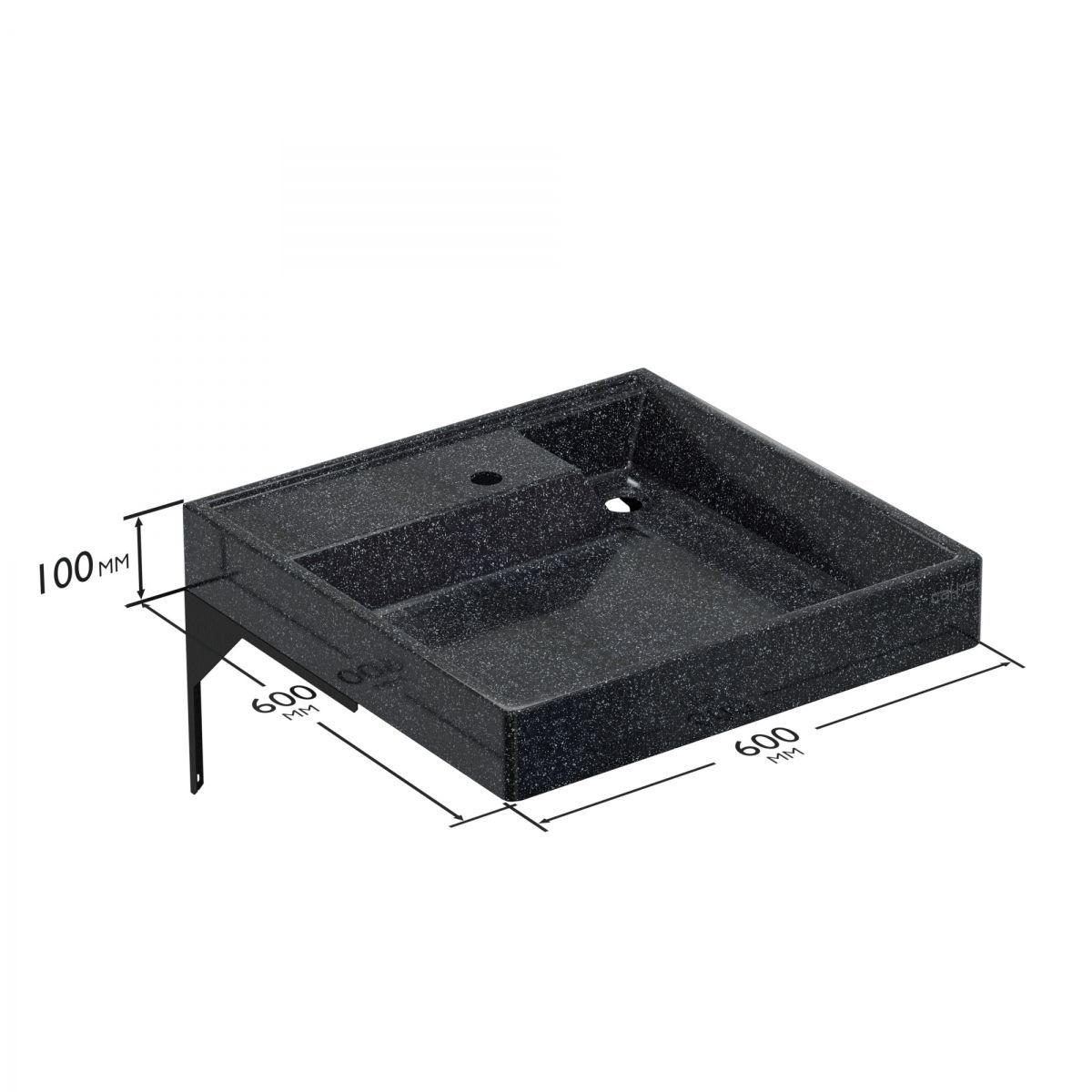 Раковина над стиральной машиной "Юпитер 600*90*600"  ш/в/гл с кронштейнами, млечный путь