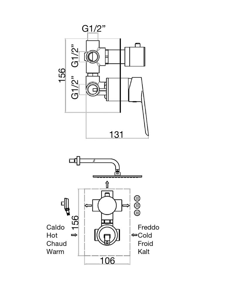 Смеситель для душа Fiore KEVON BLACK MATT 81NN7501, черный, артикул 81NN7501