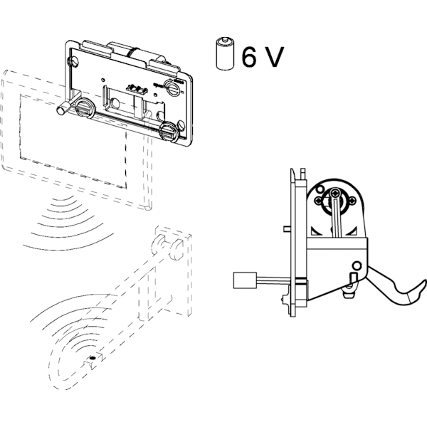 TECEplanus, механизм дистанционного смыва, радио, 6 В