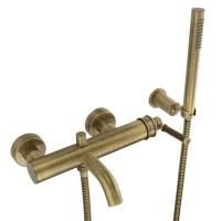 ERMITAGE MINI Смеситель для ванны моноком. внешний, с ручным душем, орех/бронза