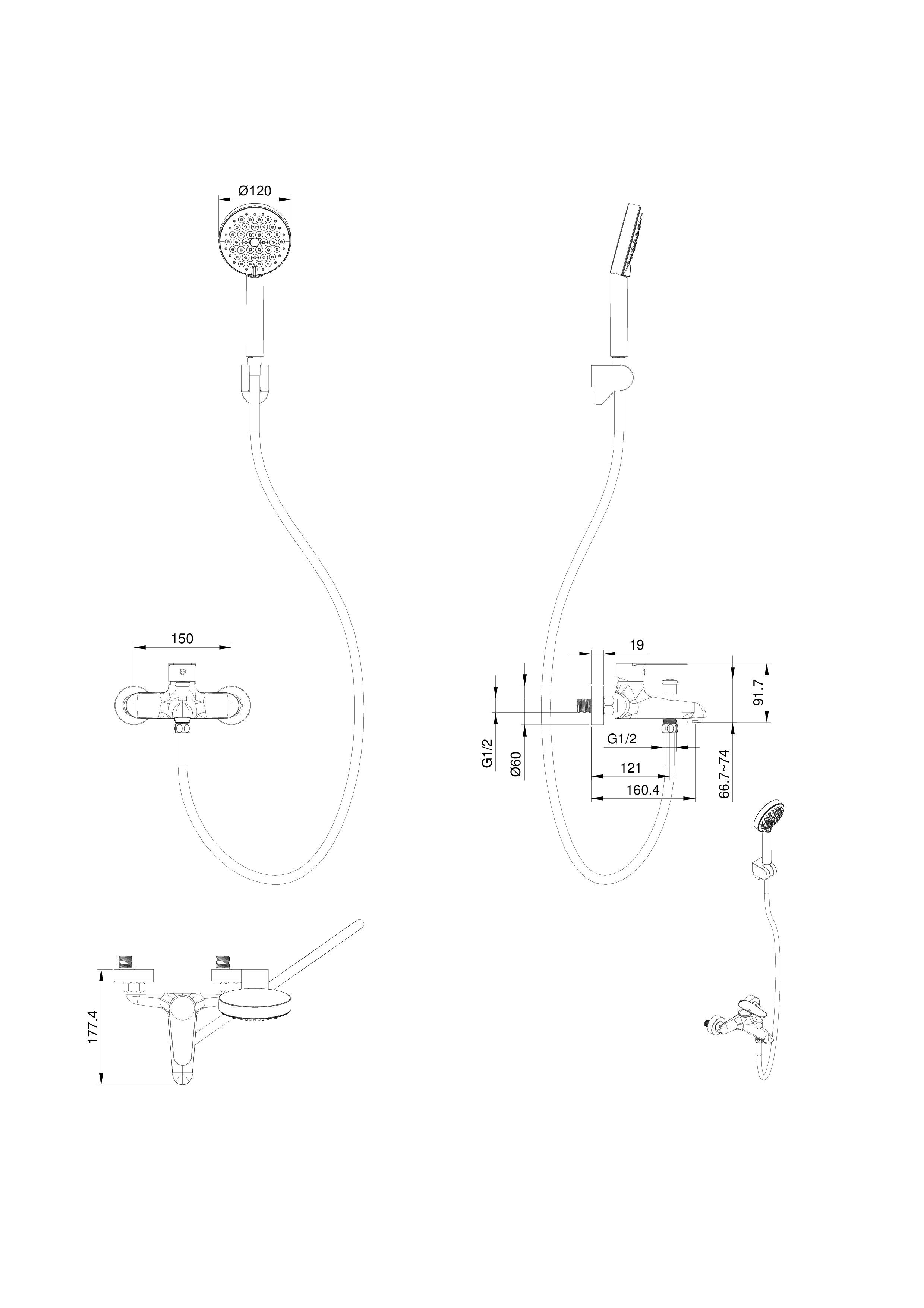 Смеситель для ванны с душем WONZON & WOGHAND ALFA, Белый матовый (WW-AE3204-MW) Смеситель для ванны с душем WONZON & WOGHAND ALFA, Белый матовый (WW-AE3204-MW)