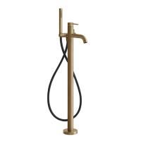 GESSI 316 Напольный смеситель для ванны с душевой лейкой (внешние части), цвет: warm bronze brushed pvd