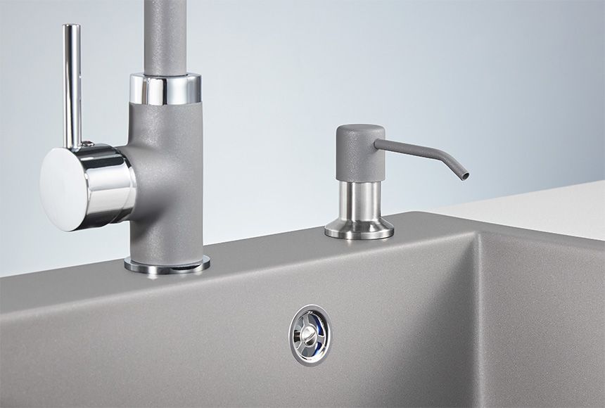 Дозатор для кухонной мойки GRANULA (1403, АЛЮМИНИУМ), артикул 1403, АЛЮМИНИУМ