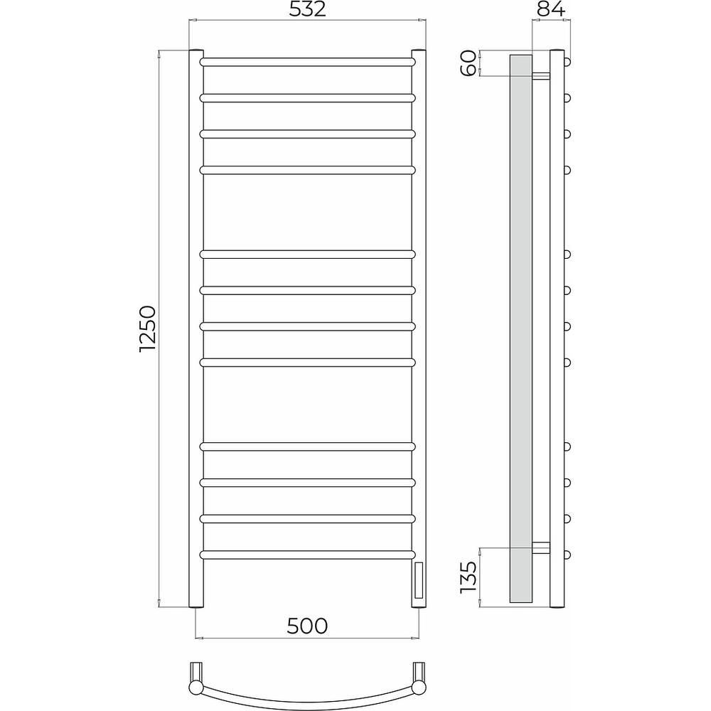 Полотенцесушитель электрический Terminus Классик П12 50х125, артикул 4670078544476