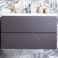 Тумба под раковину Бриклаер Кристалл 80 подвесная Ясень Анкор темный