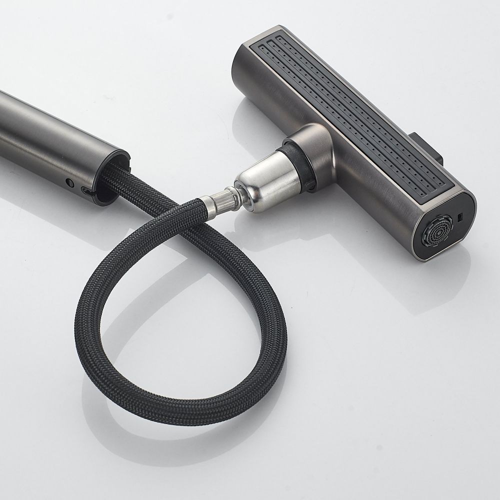 Смеситель для кухни с мультифункциональным изливом Raffine F203T, оружейная сталь