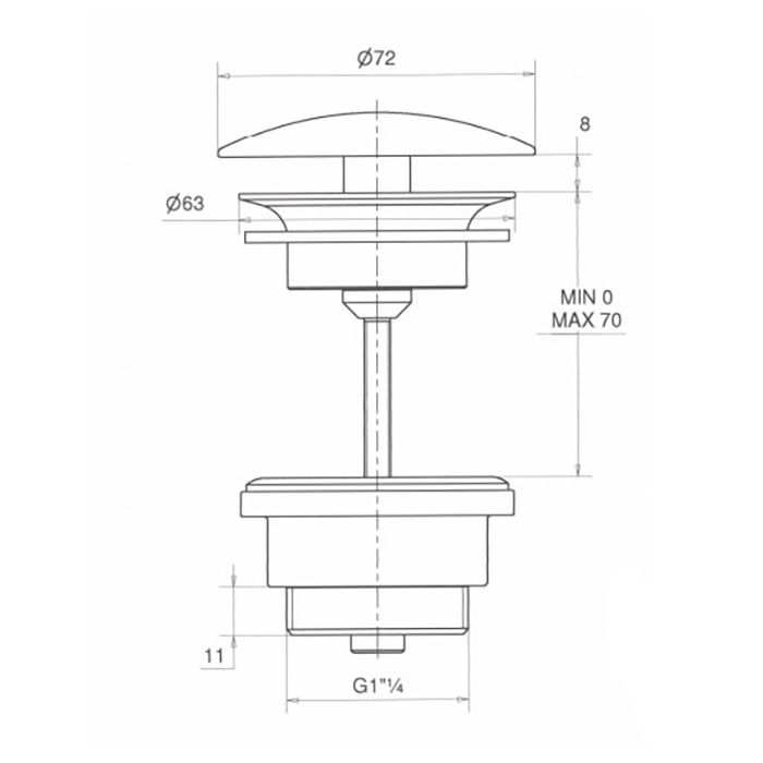 Bongio Complements Донный клапан 1.1/4” , цвет: золото