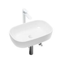 Комплект 5 в 1 Lavinia Boho Bathroom Sink 21510036, накладная фарфоровая раковина 54 см, смеситель, латунный сифон, донный клапан quick-clac, угловые вентили 2 шт.