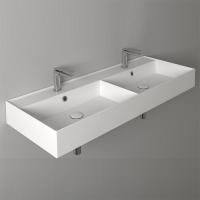 SIMAS AGILE Раковина двойная подвесная 121х46 см, с переливом, с 2 отв под смеситель,цвет белый SIMAS AGILE Раковина двойная подвесная 121х46 см, с переливом, с 2 отв под смеситель,цвет белый
