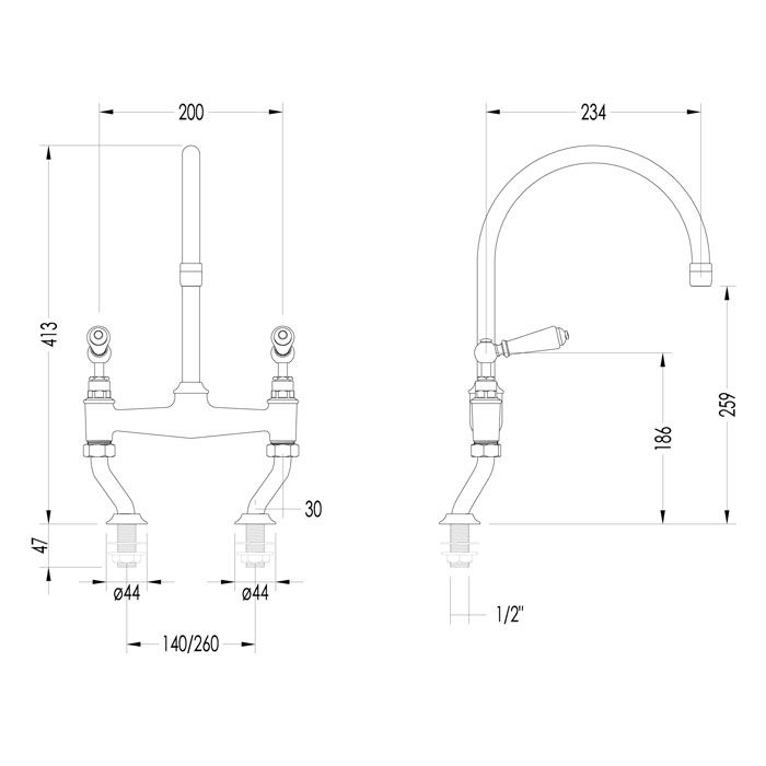 Devon Heritage Смеситель для кухни настольный, цвет никель блестящий, артикул MARF515NKS